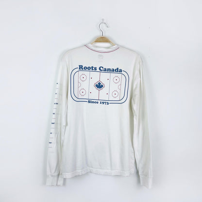 roots 2020 hockey long sleeve pocket tee - size small