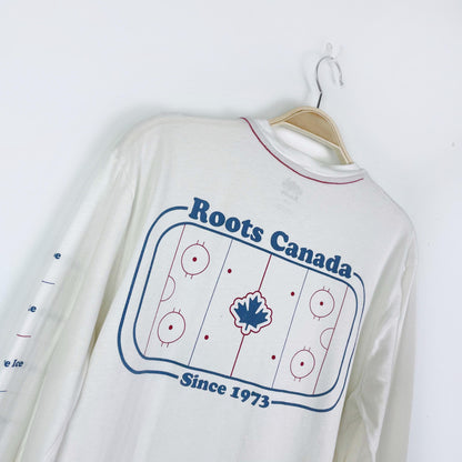 roots 2020 hockey long sleeve pocket tee - size small