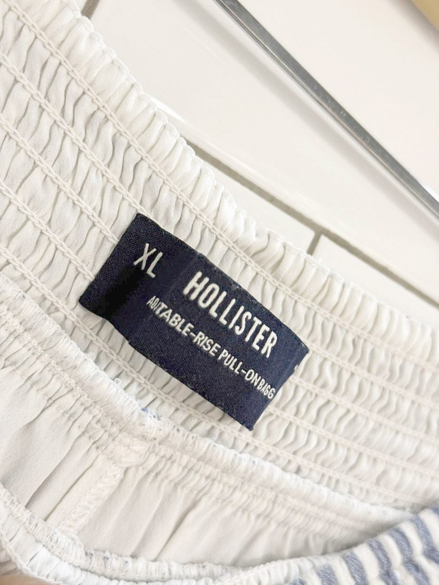 hollister blue stripe baggy wide leg lounge pants - good market thrift store