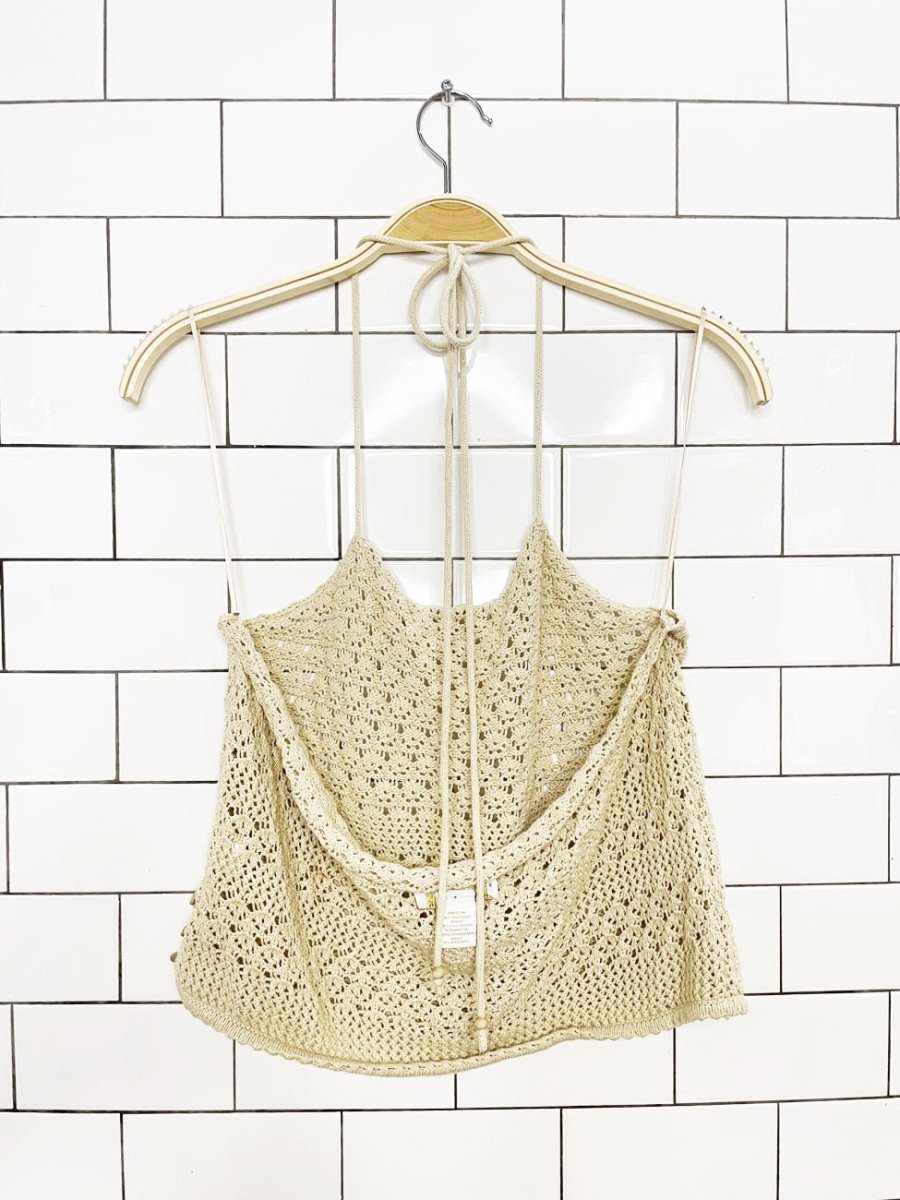 house of harlow 1960 crochet knit halter top - good market thrift store