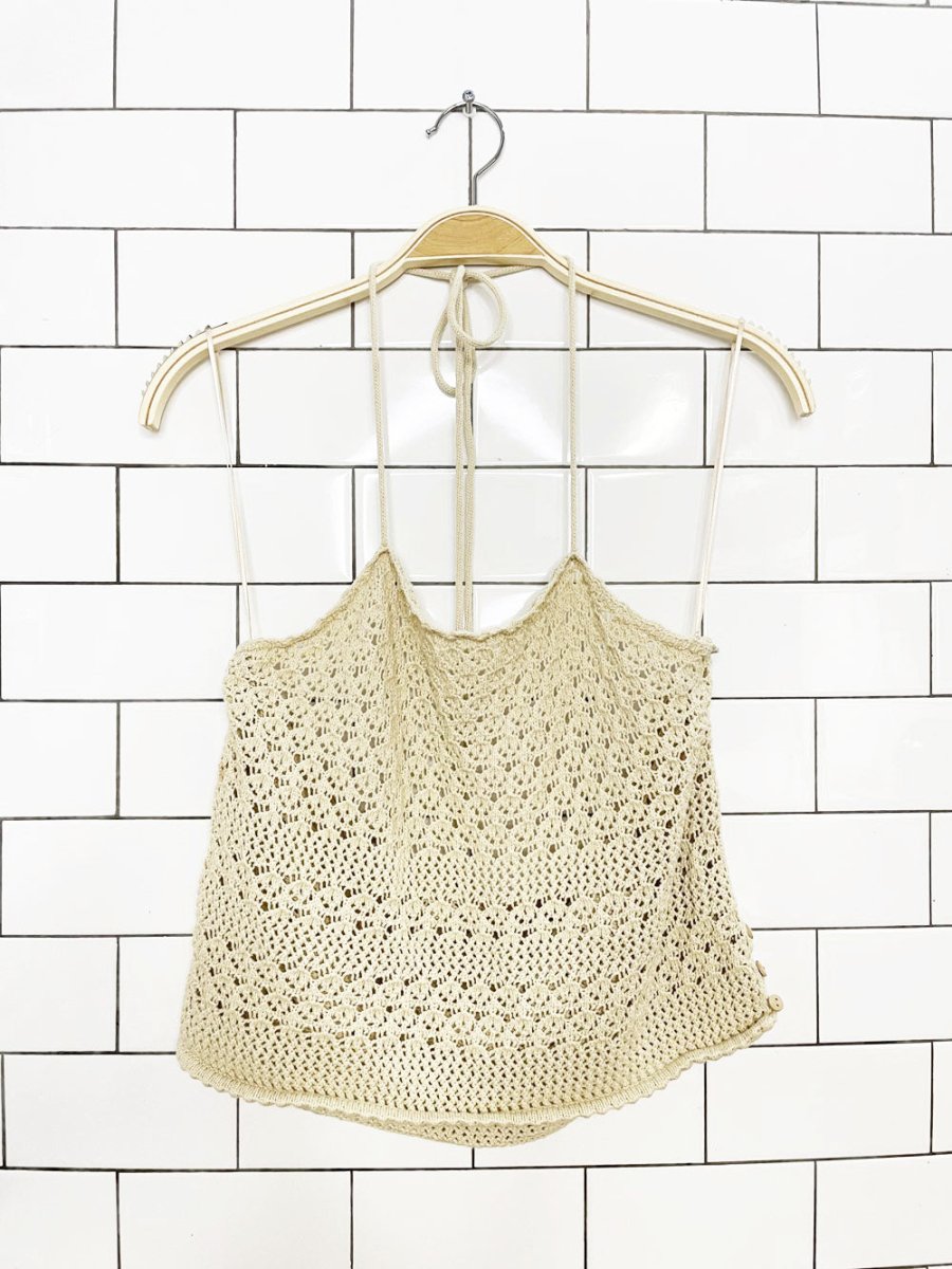 house of harlow 1960 crochet knit halter top - good market thrift store