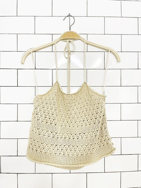 house of harlow 1960 crochet knit halter top - good market thrift store