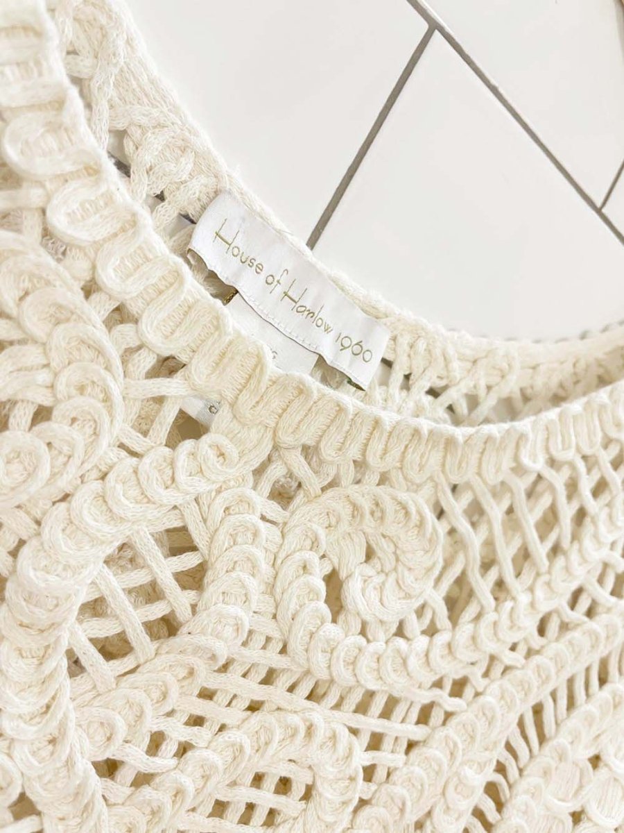 house of harlow 1960 crochet knit long sleeve top - good market thrift store