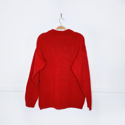 vintage hand knit ski village realxed crew