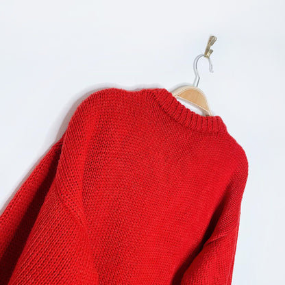 vintage hand knit ski village realxed crew