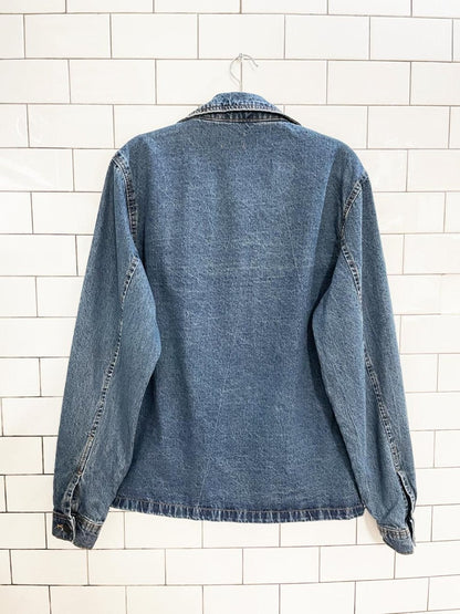 hudson nylon pocket denim trucker jacket - good market thrift store