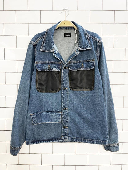 hudson nylon pocket denim trucker jacket - good market thrift store