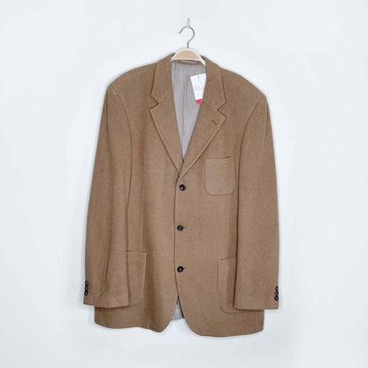 hugo boss wool-angora camel sport coat - size xl