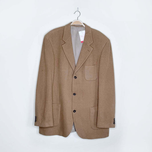 hugo boss wool-angora camel sport coat - size xl