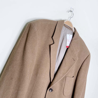 hugo boss wool-angora camel sport coat - size xl