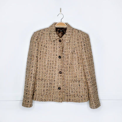 hugo boss wool-blend tweed skirt suit