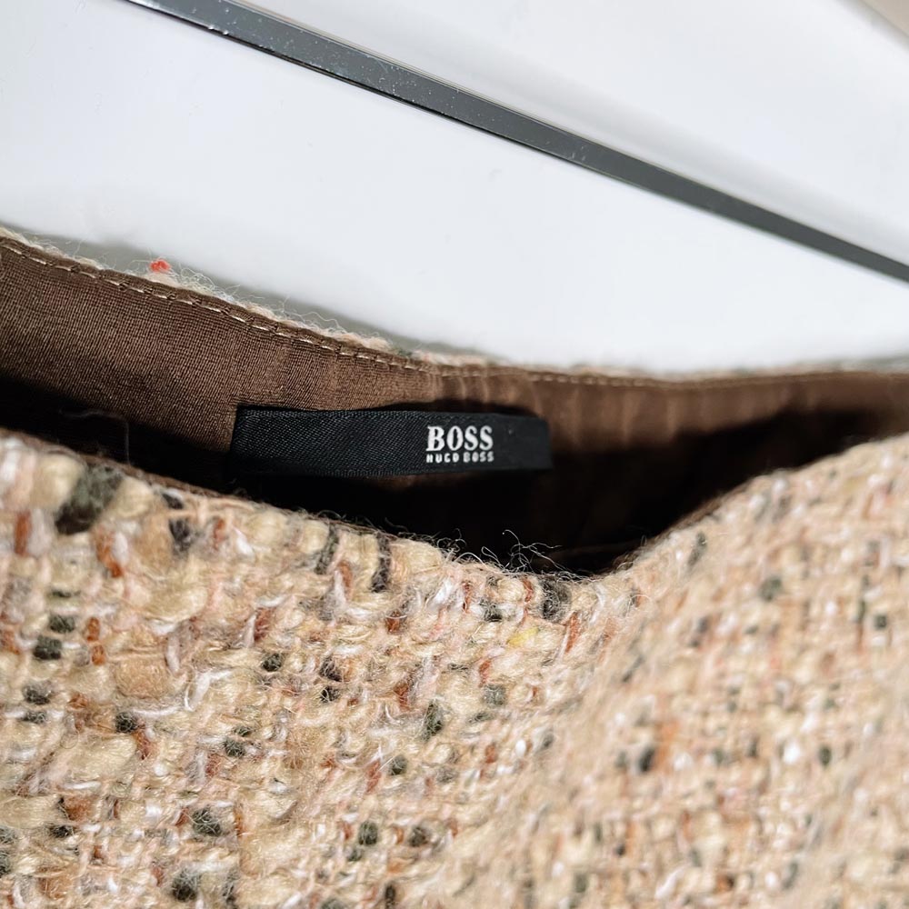 hugo boss wool-blend tweed skirt suit