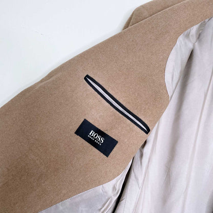 hugo boss wool-angora camel sport coat - size xl