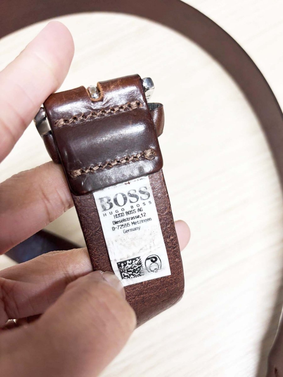 hugo boss brown leather belt - good market thrift store