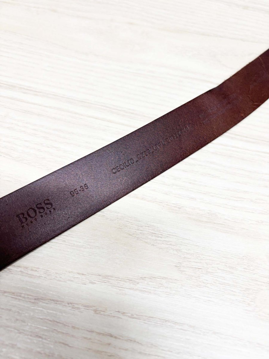 hugo boss brown leather belt - good market thrift store