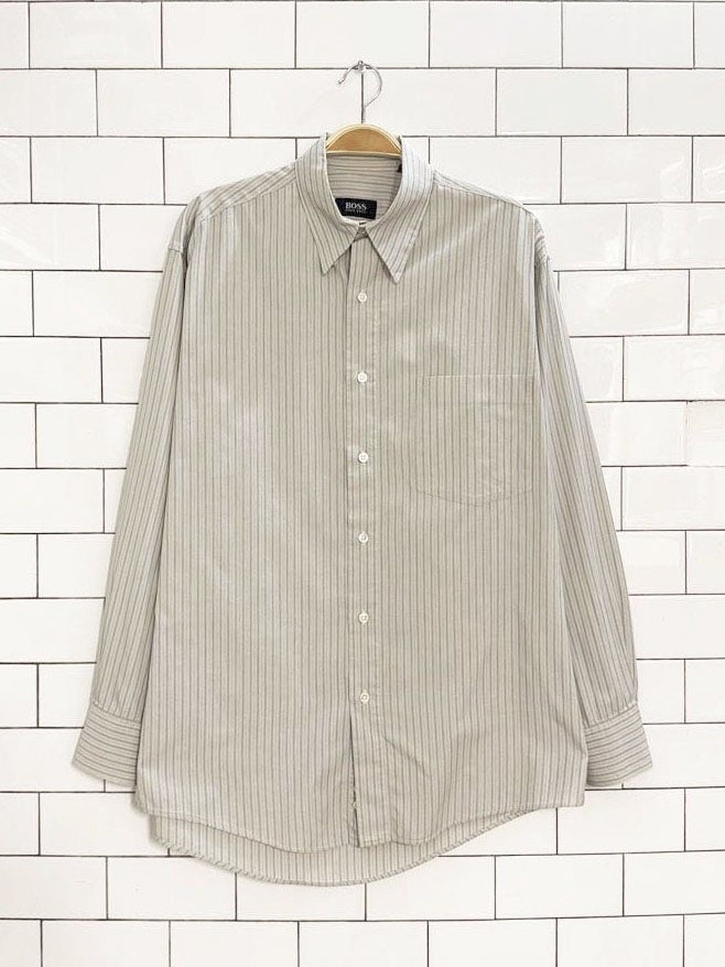 hugo boss multicolour thin stripes dress shirt - good market thrift store