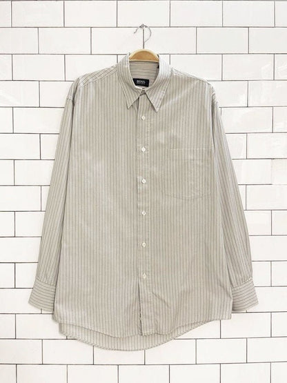 hugo boss multicolour thin stripes dress shirt - good market thrift store