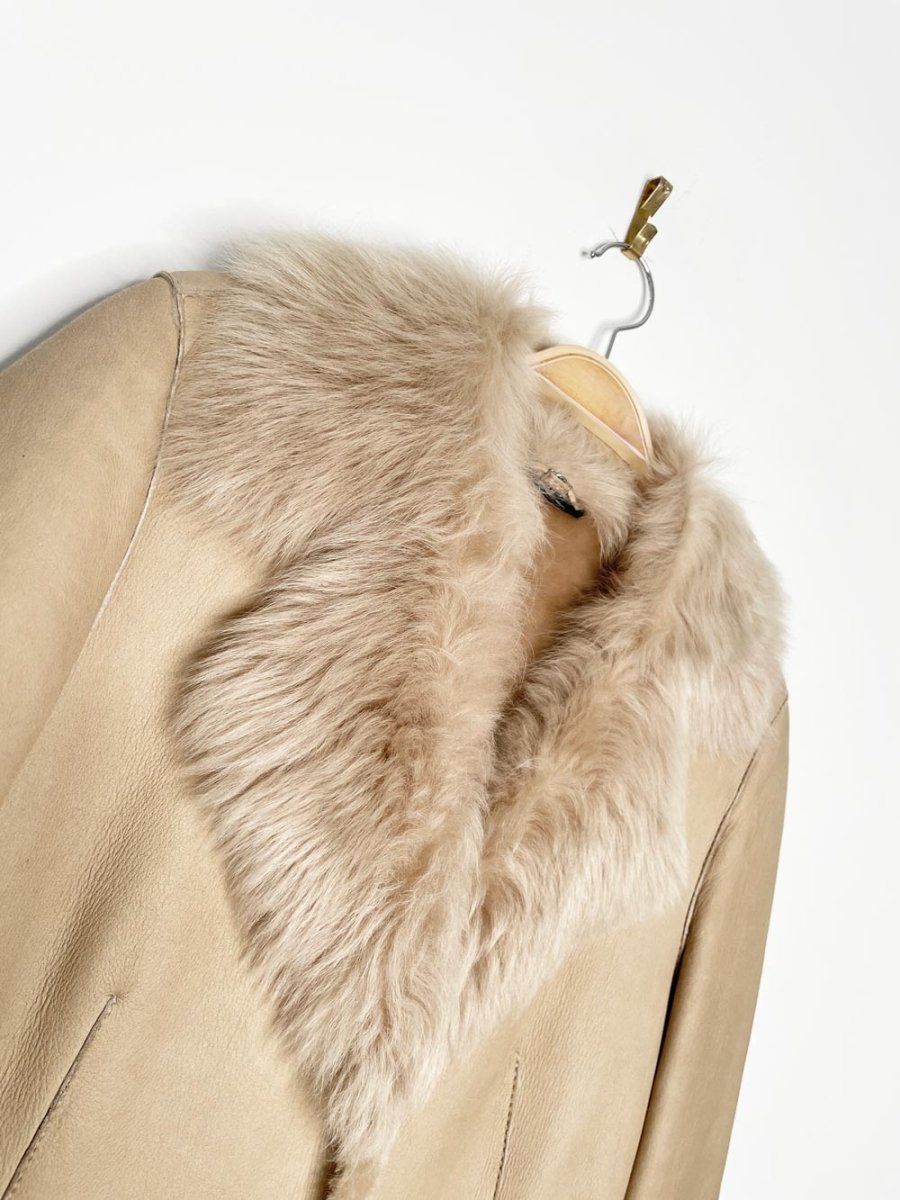 hugo boss penny lane shearling jacket | made in Turkey - good market thrift store