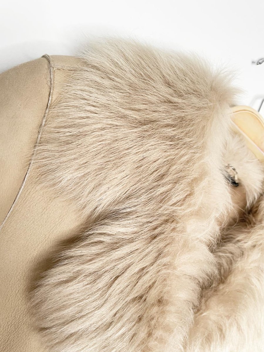 hugo boss penny lane shearling jacket | made in Turkey - good market thrift store