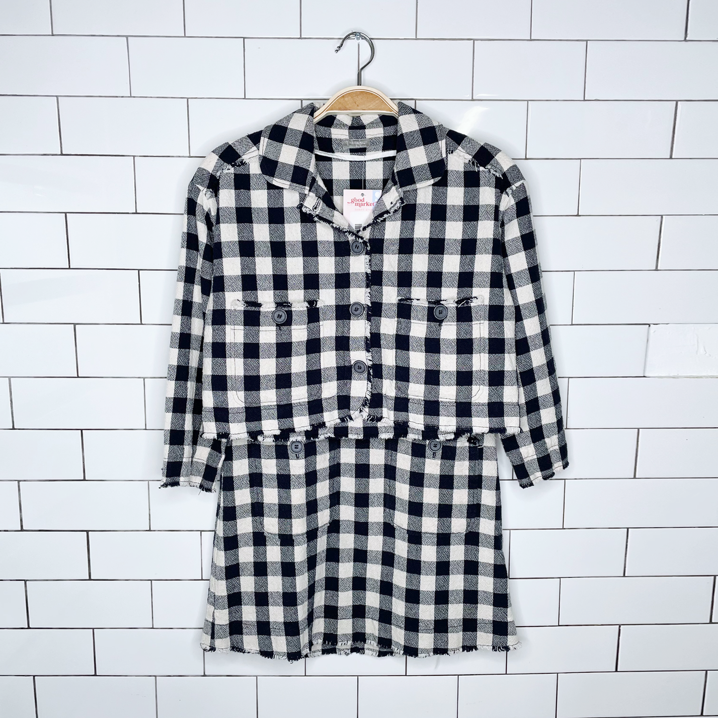 il gufo italy plaid dress and jacket set - size 10