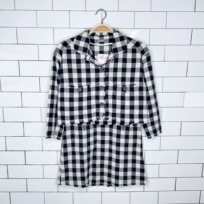 il gufo italy plaid dress and jacket set - size 10