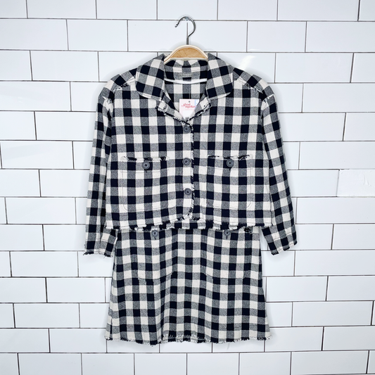 il gufo italy plaid dress and jacket set - size 10