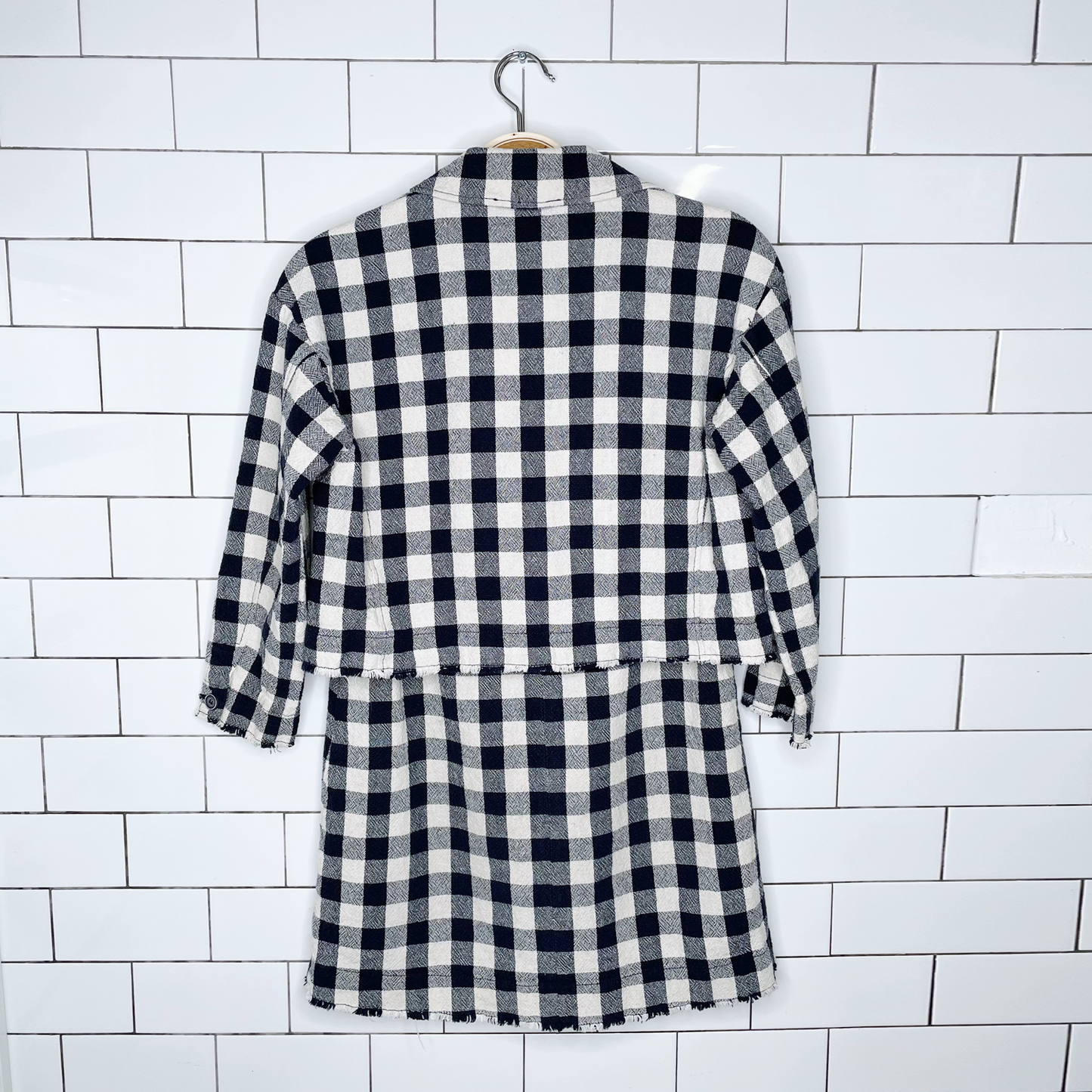 il gufo italy plaid dress and jacket set - size 10