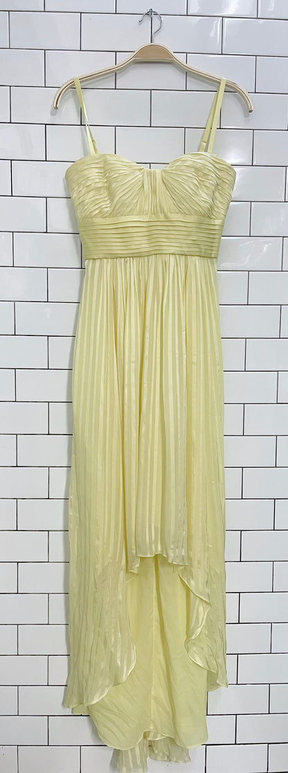 bcbg alicia silk pleated maxi dress