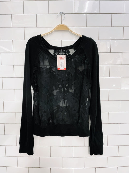 charlotte tarantola silk sheer long sleeve top