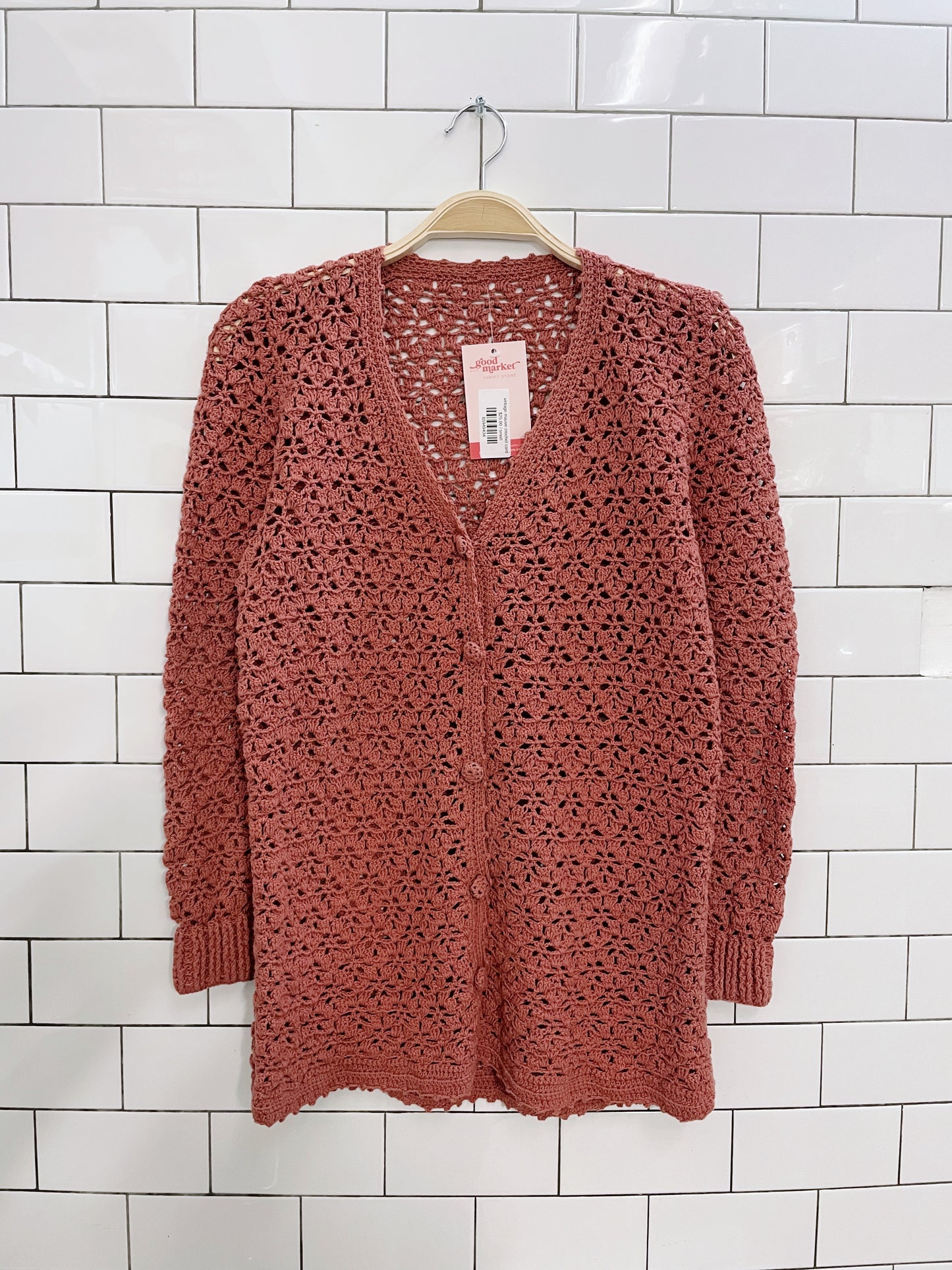 vintage mauve crochet cardi