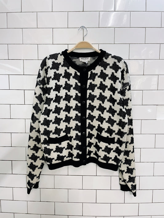 vintage principles big houndstooth knit cardi
