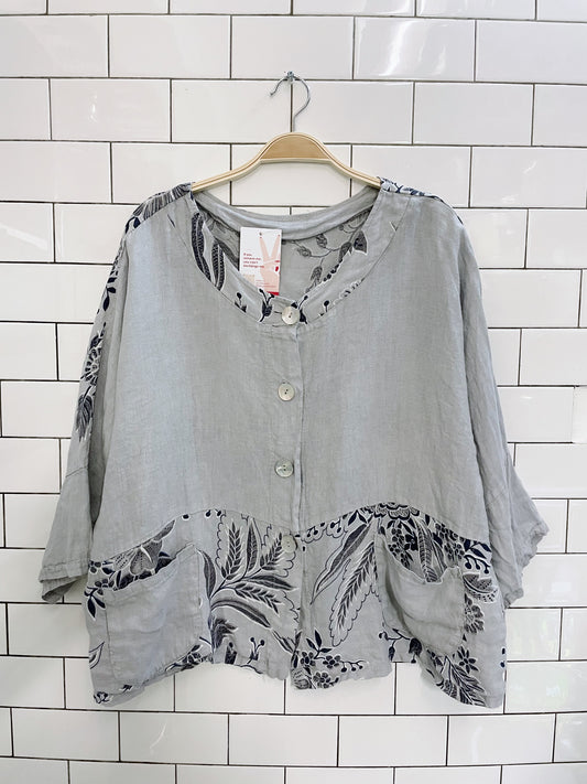 made in italy 100% linen boxy shirt