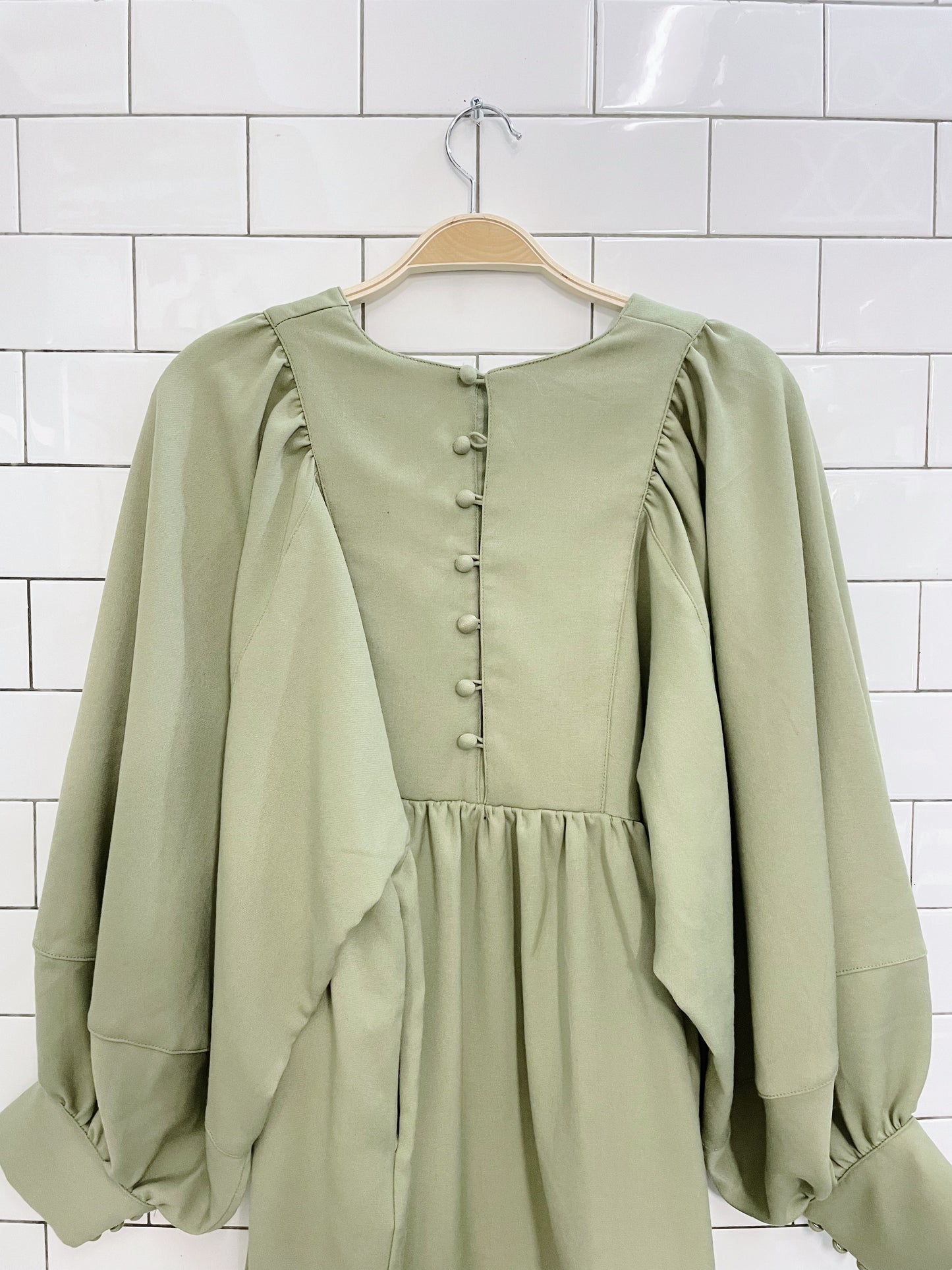 kernel cosmos puff sleeve babydoll dress