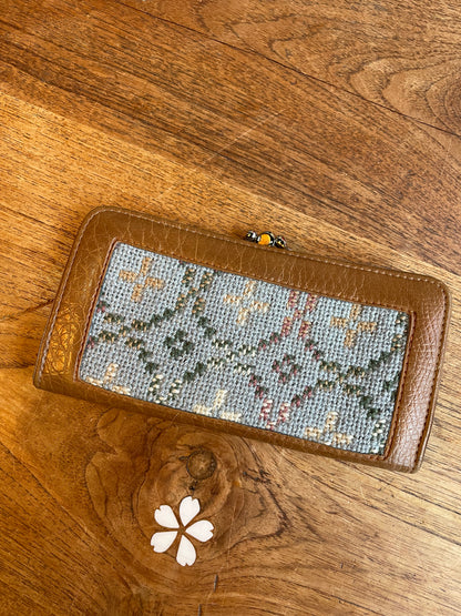 vintage cross stitch wallet