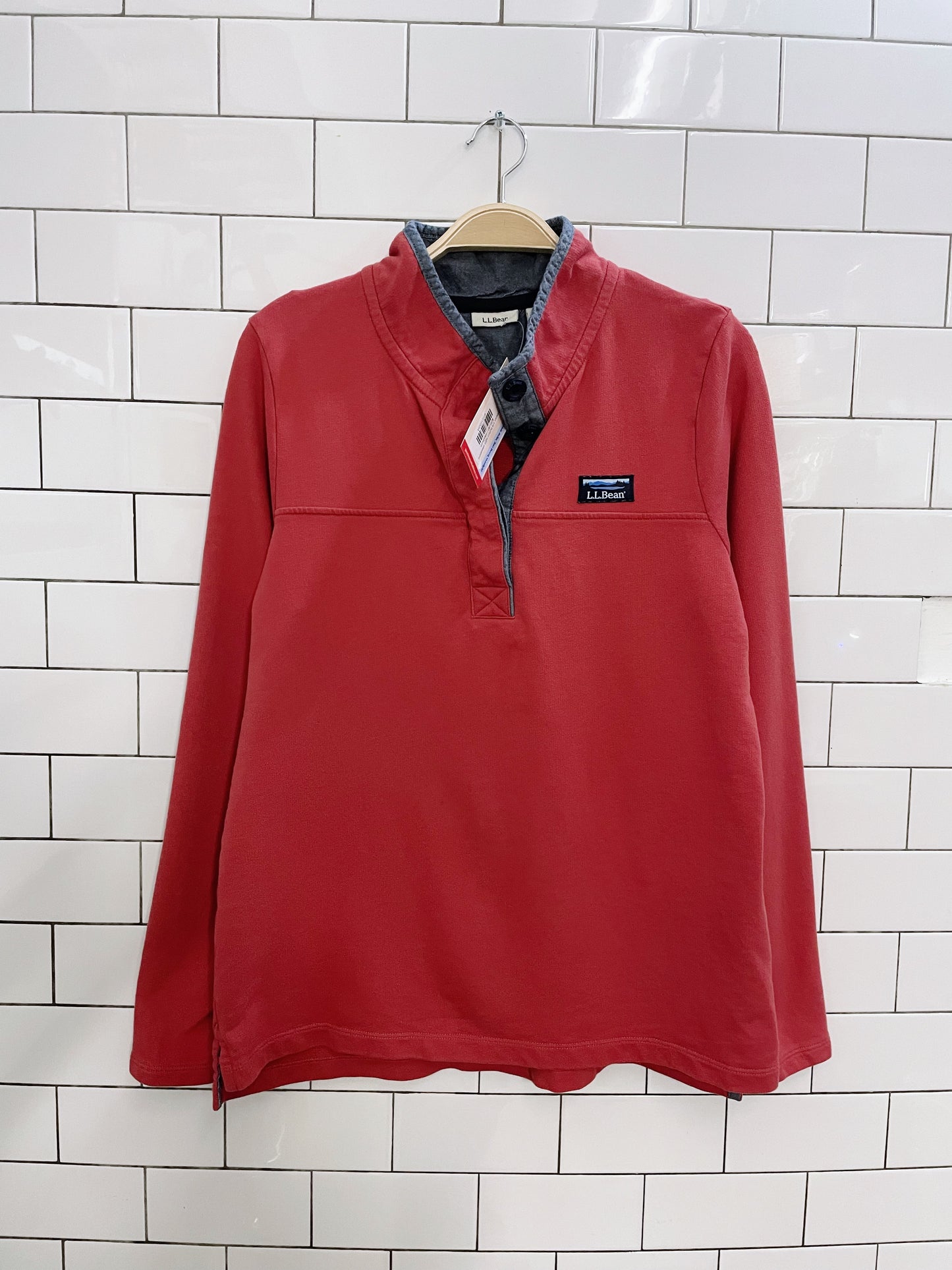 ll bean 1/4 button light sweatshirt