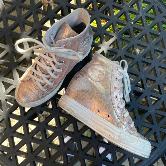 converse hidden wedge rose gold sneakers