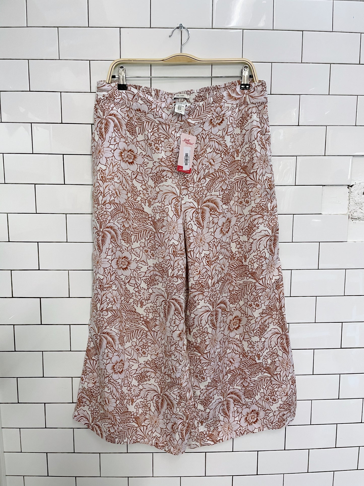 rachel zoe linen tropical lavender wide leg pants