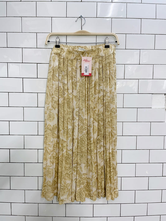 vintage della spiga rose pleated midi skirt