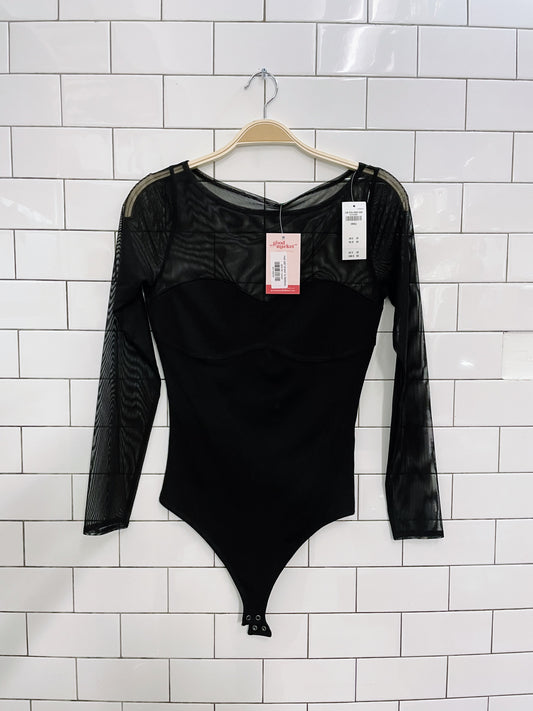 nwt a&f sheer ls bodysuit