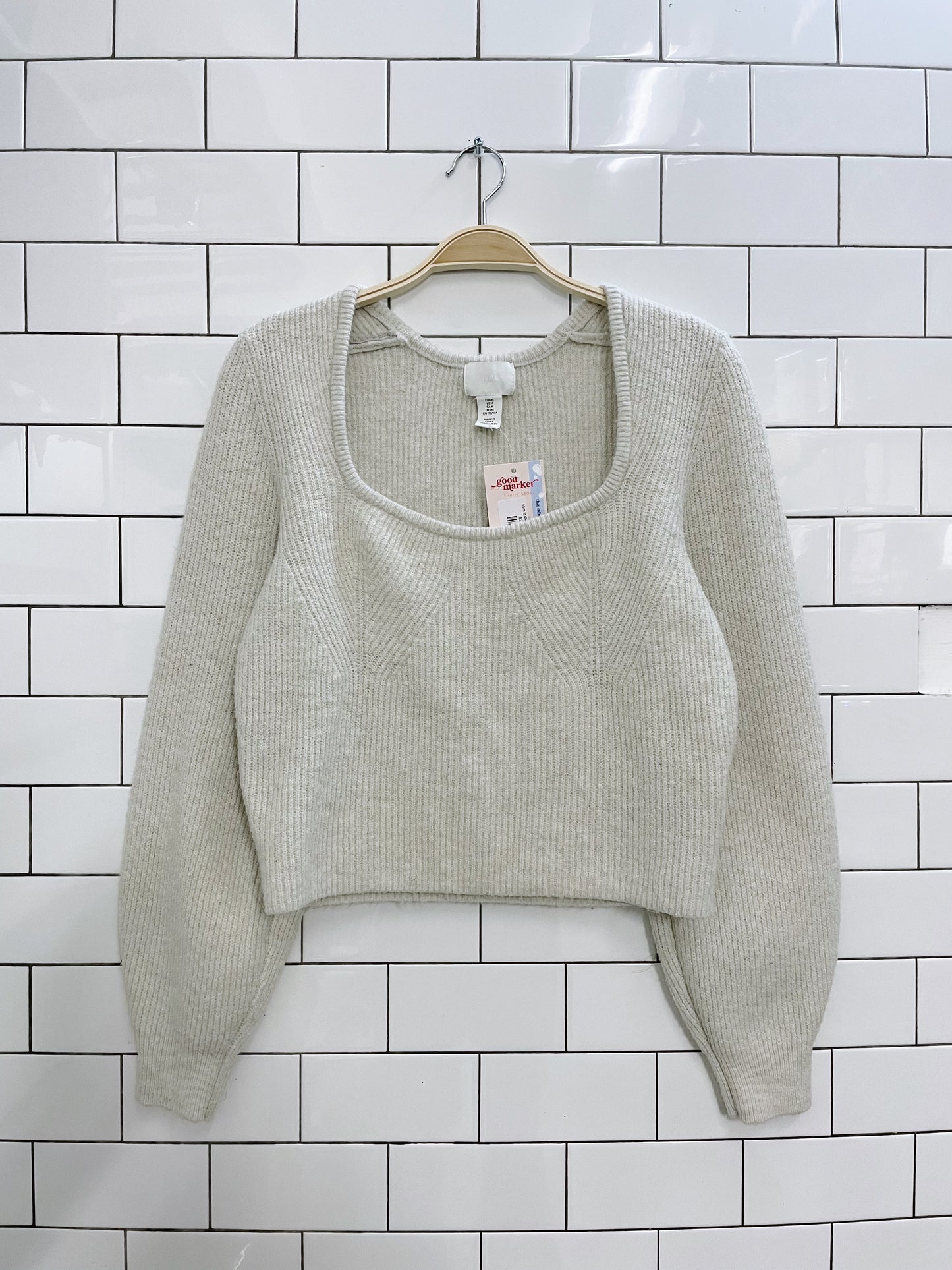 h&m 2024 bustier rib knit sweater