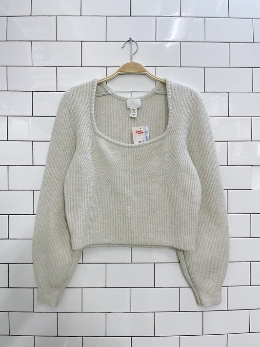 h&m 2024 bustier rib knit sweater