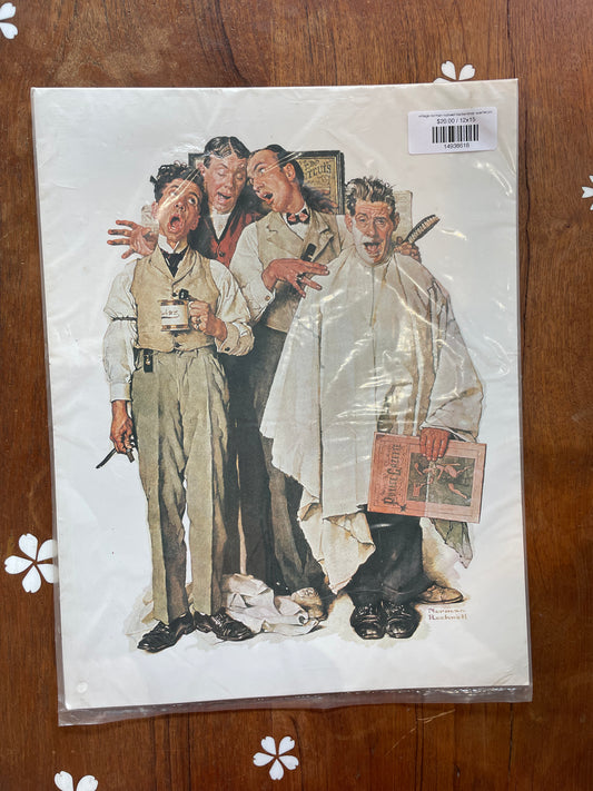 vintage norman rockwell barbershop quartet print