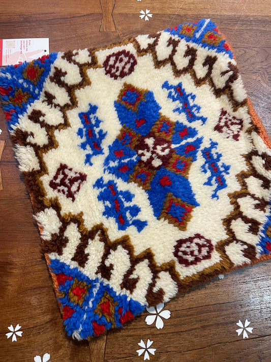 vintage 70s boho moroccan shag rug pillow case