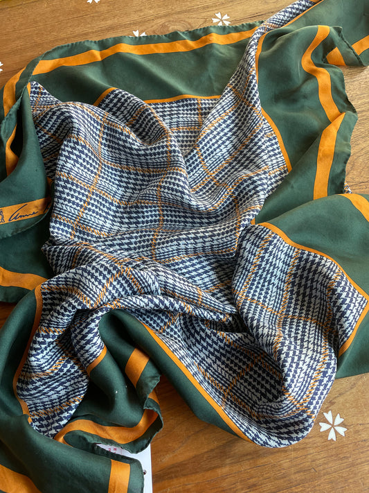 vintage anne klein houndstooth silk scarf