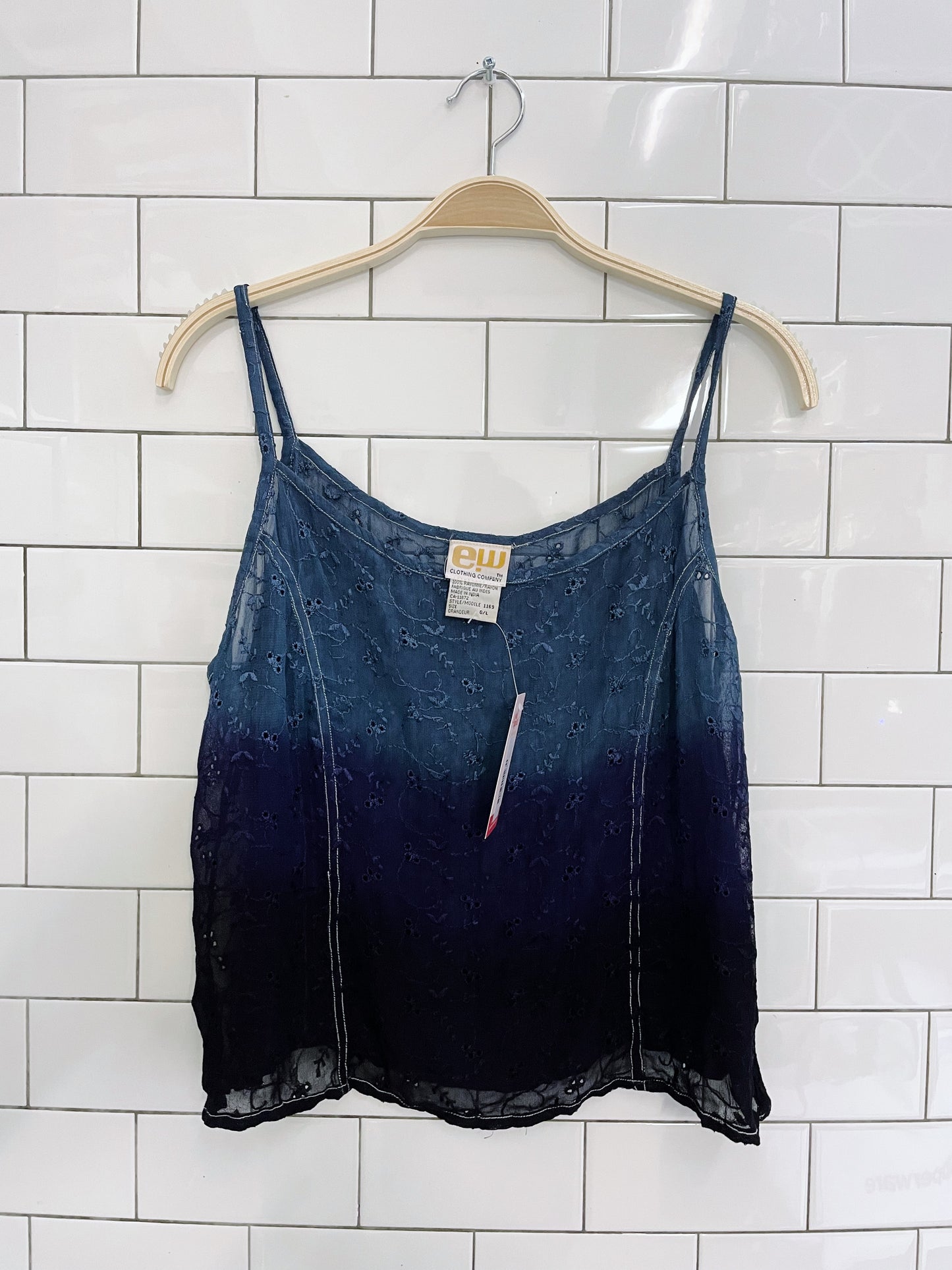 vintage 00s ombre eyelet chiffon tank