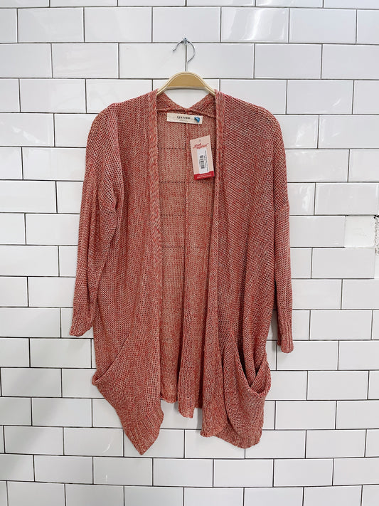 sparrow hemp open knit cardigan