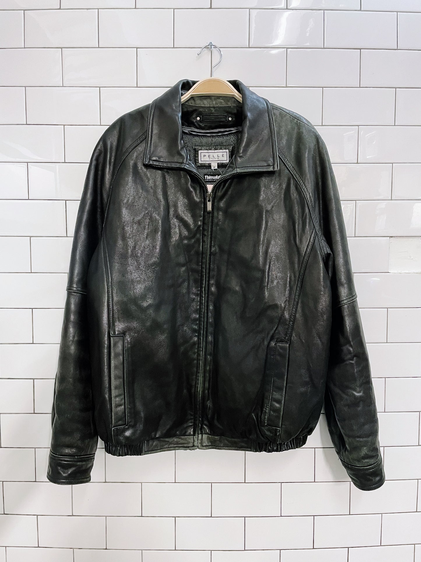 vintage pelle studio butter leather bomber jacket