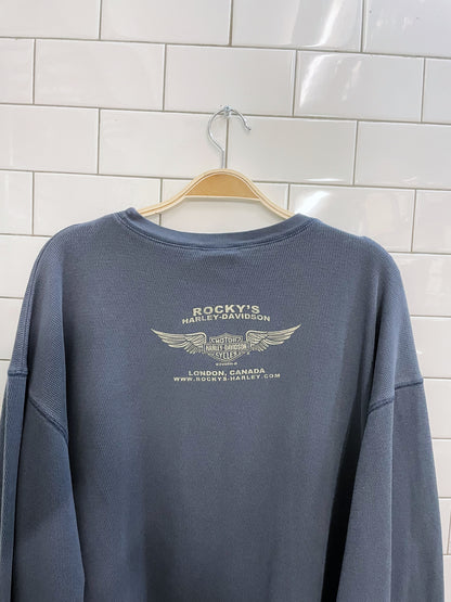 vintage harley davidson waffle long sleeve