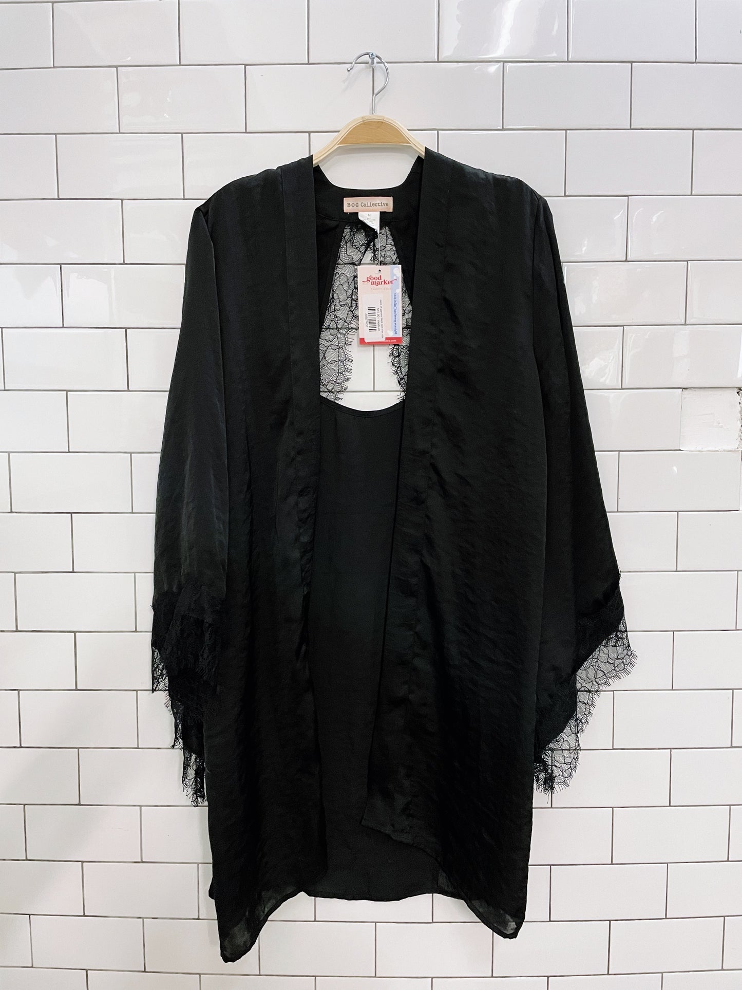 band of gypsies black lace trim robe