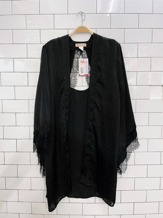 band of gypsies black lace trim robe